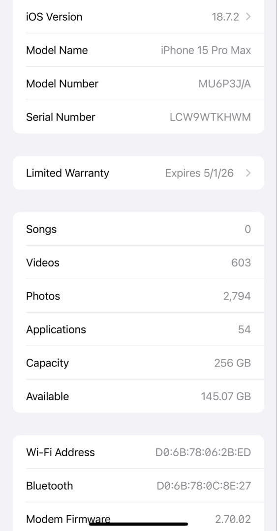 iPhone 15Pro Max 256GB スペースブラック 本体