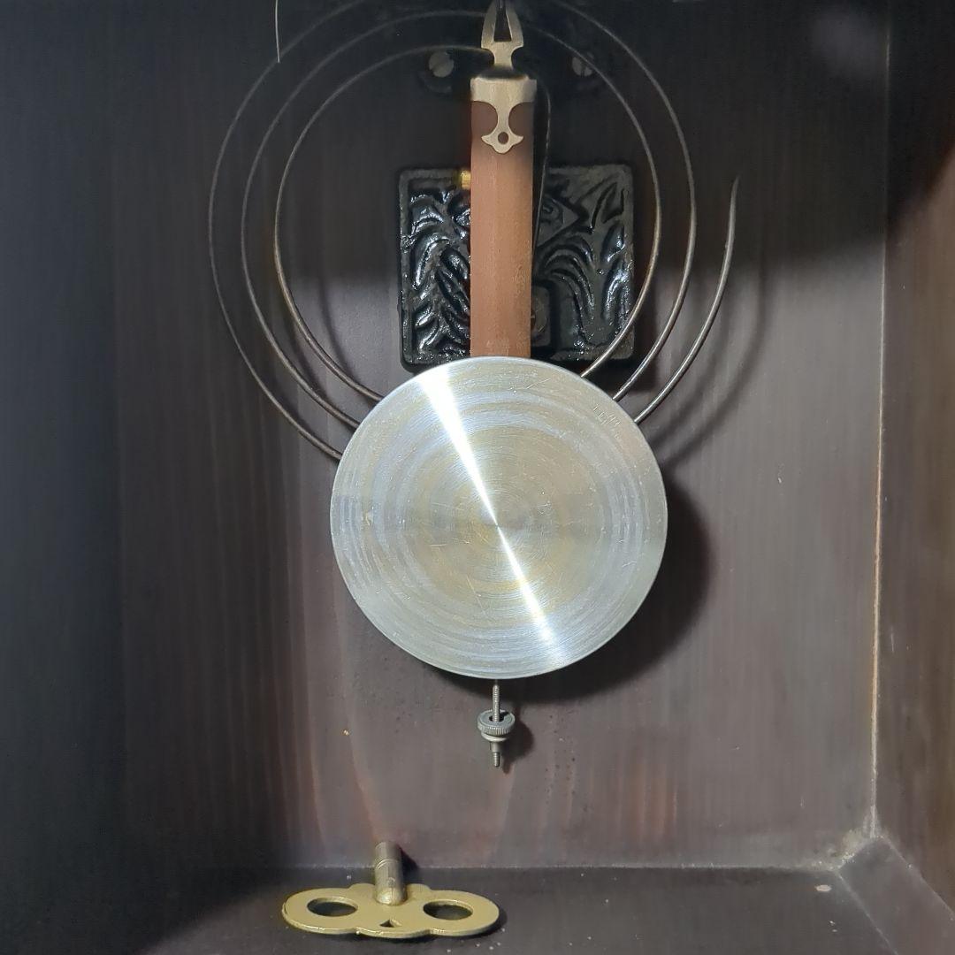 明治時計　振り子時計　昭和レトロ柱時計古時計!