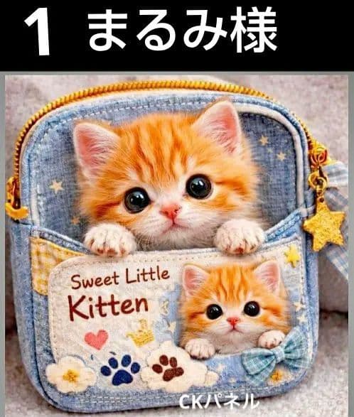 オーダーページ　ハンカチ7 にゃんbag柄ハンドメイド3/17