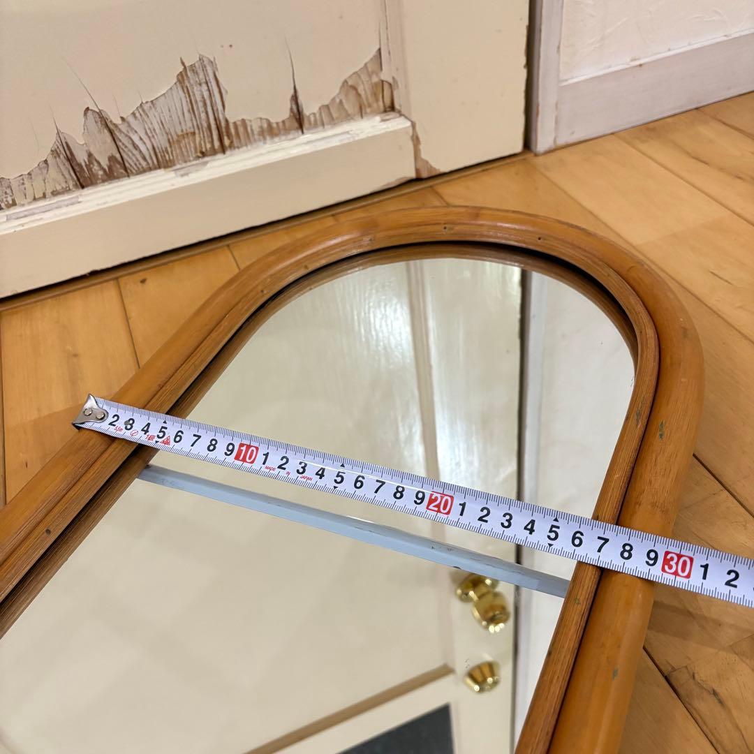 ☆アンティーク☆ビンテージ　ラタン　姿見　110cm 籐　鏡　ミラー