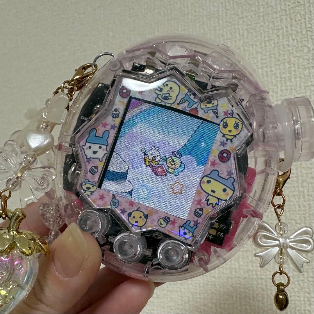 たまごっちパラダイス カスタムシェル キラキラクリアピンク♡ラメ 透明