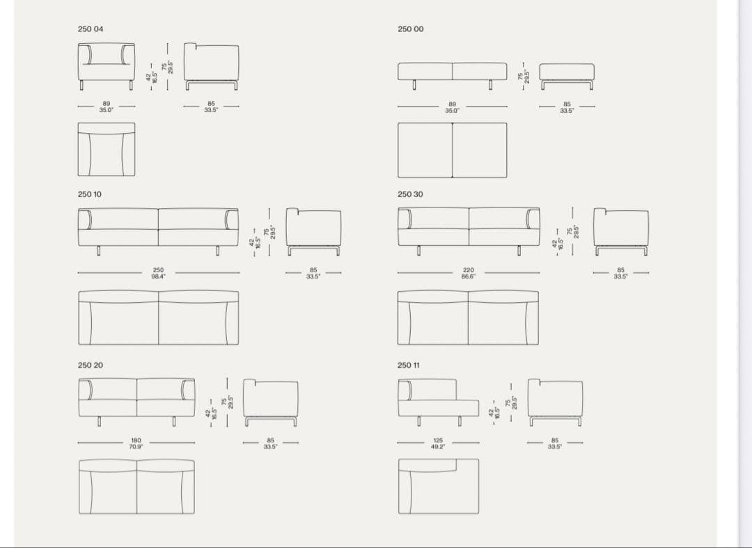 Cassina 250METソファ 2人掛ワイド