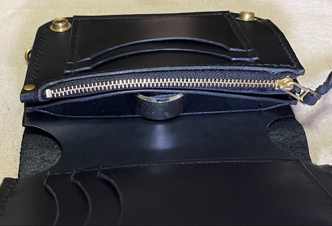 ミドル トラッカーウォレット 3層 姫路レザー