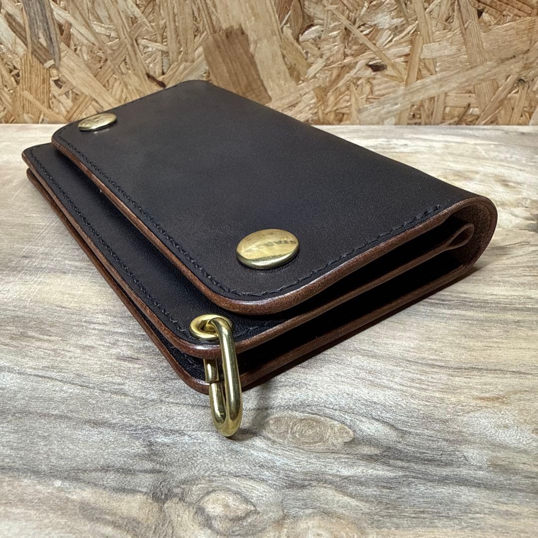 トラッカーウォレット 150 カスタム 2層 タロン 栃木レザー サドル 茶芯