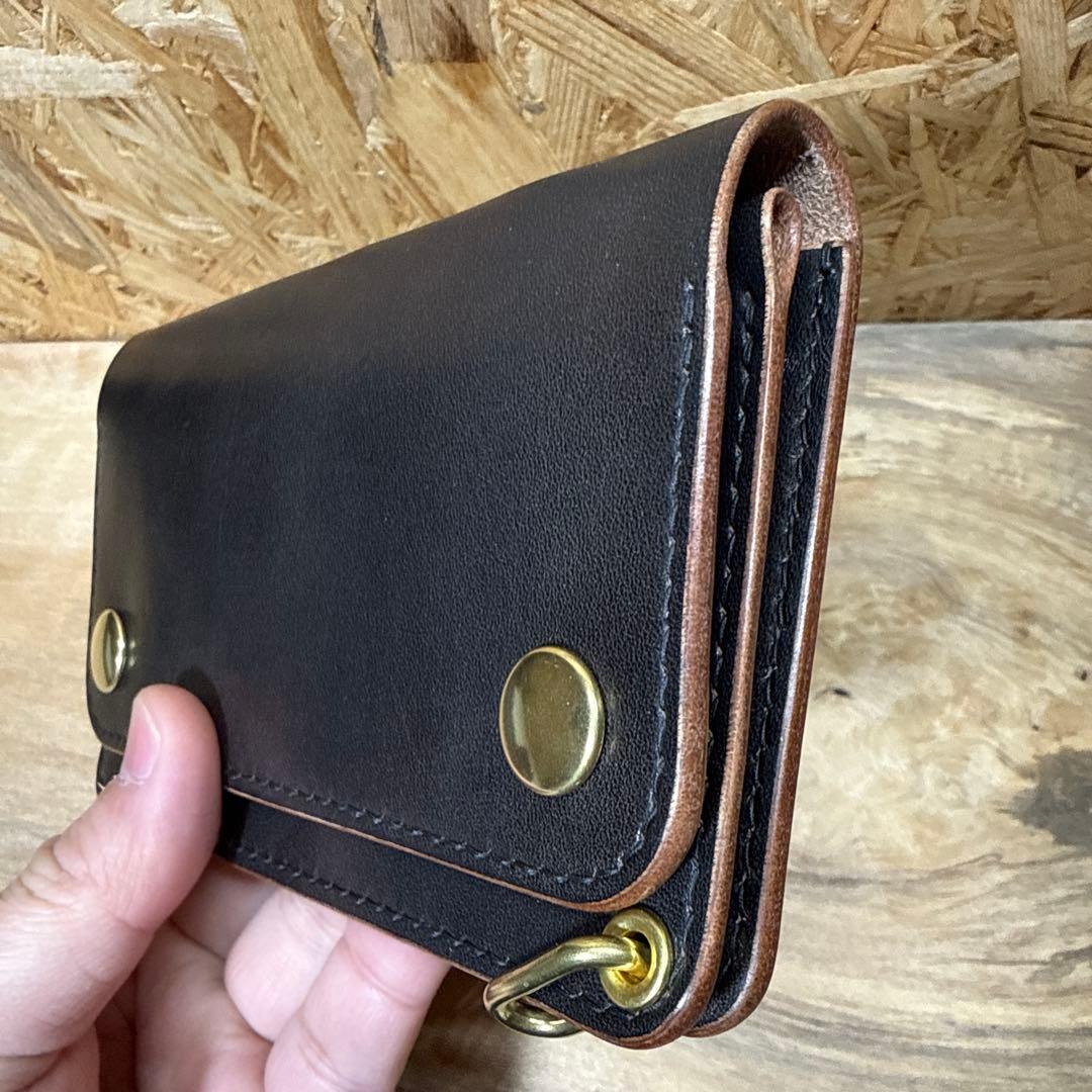 トラッカーウォレット 150 カスタム 2層 タロン 栃木レザー サドル 茶芯