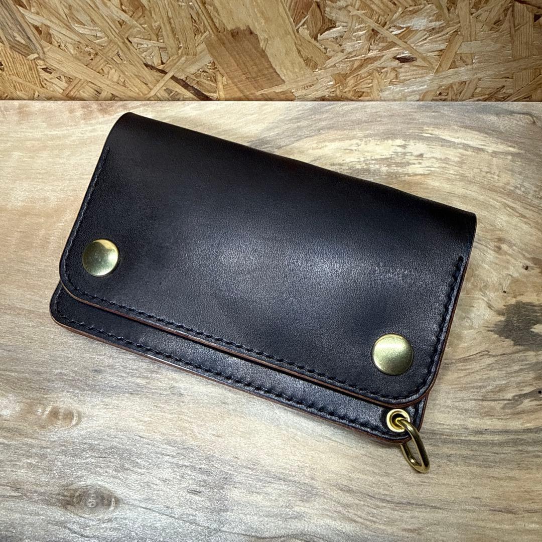 トラッカーウォレット 150 カスタム 2層 タロン 栃木レザー サドル 茶芯