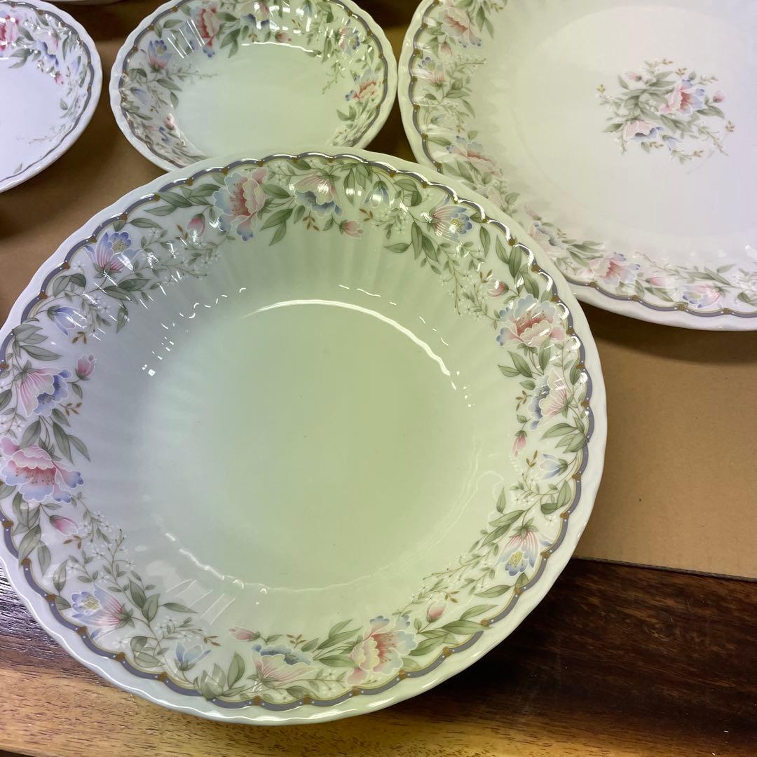 NARUMI 花柄プレート 大皿　花柄陶磁器食器セット 7点　-56