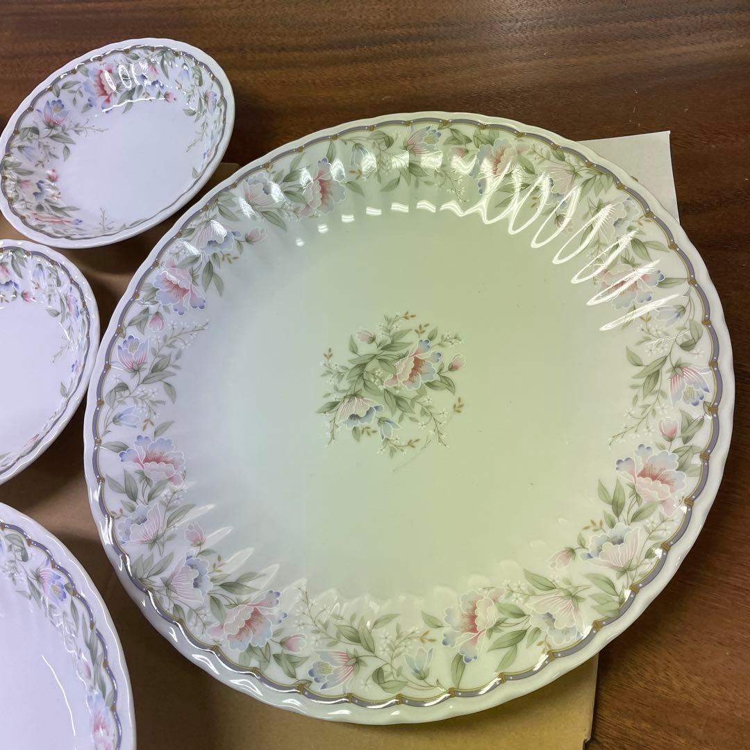 NARUMI 花柄プレート 大皿　花柄陶磁器食器セット 7点　-56
