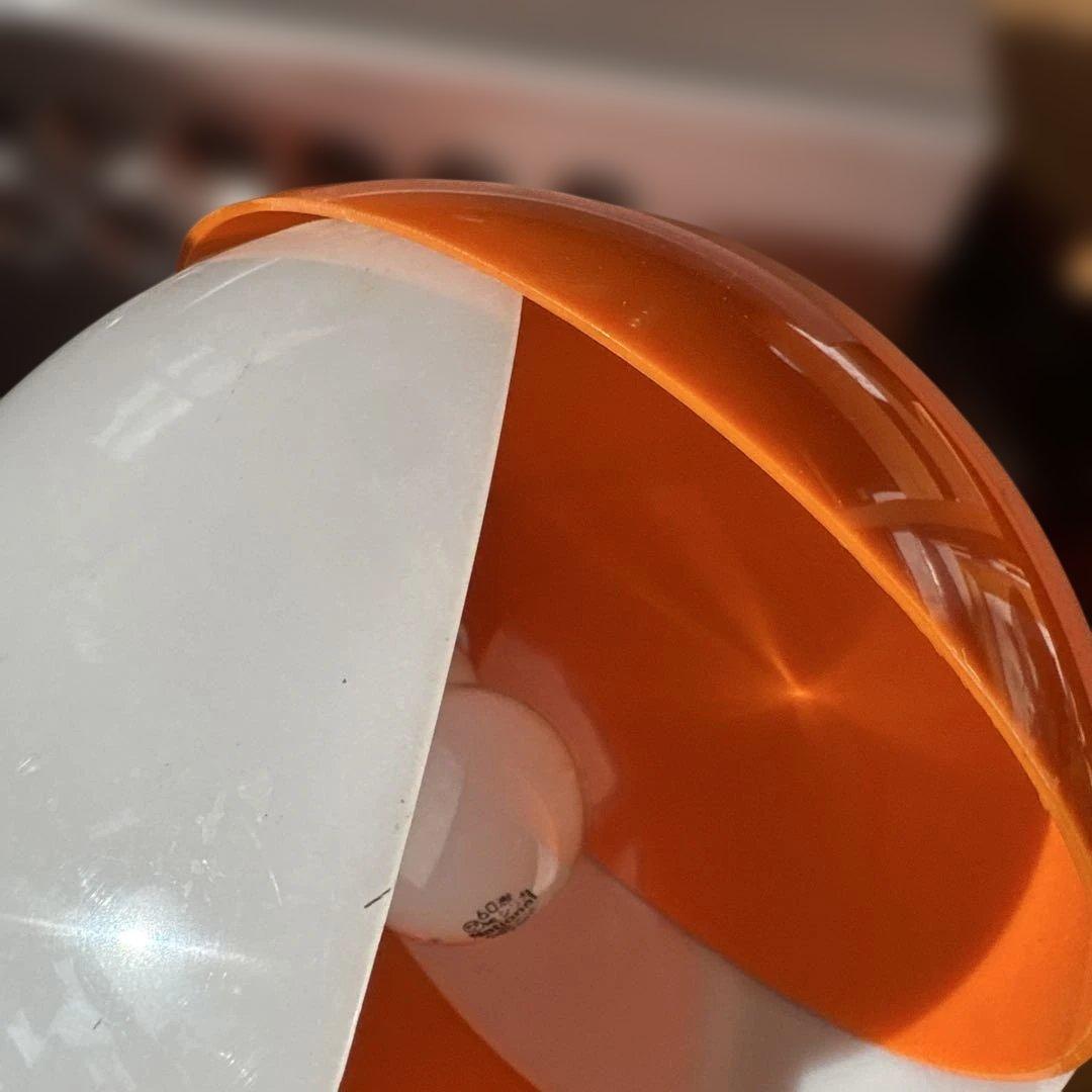 や*ん様 昭和レトロ　ペンダントライト ホワイトオレンジ　チューリップ