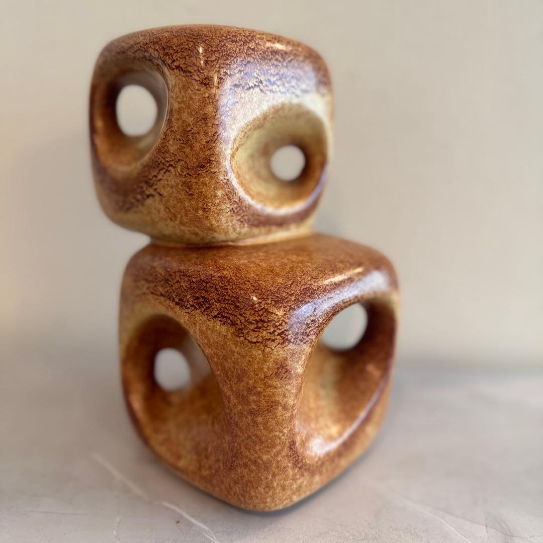 60s〜Bertoncello 花瓶 彫刻的 キューブ形状 ミッドセンチュリー