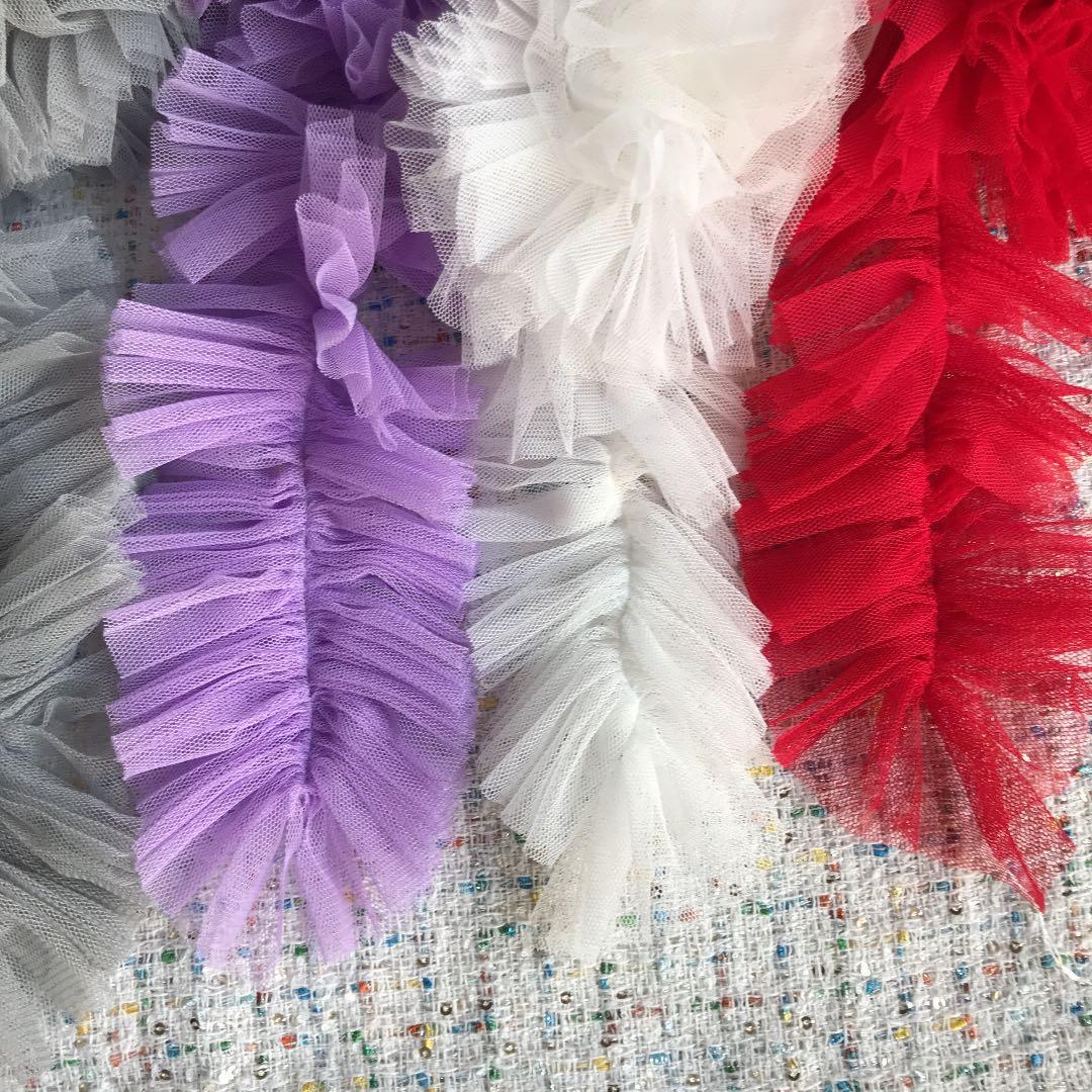 チュチュルルベ　ヘアアクセサリー　洋服デコ　チュール　フリルレース　シフォン