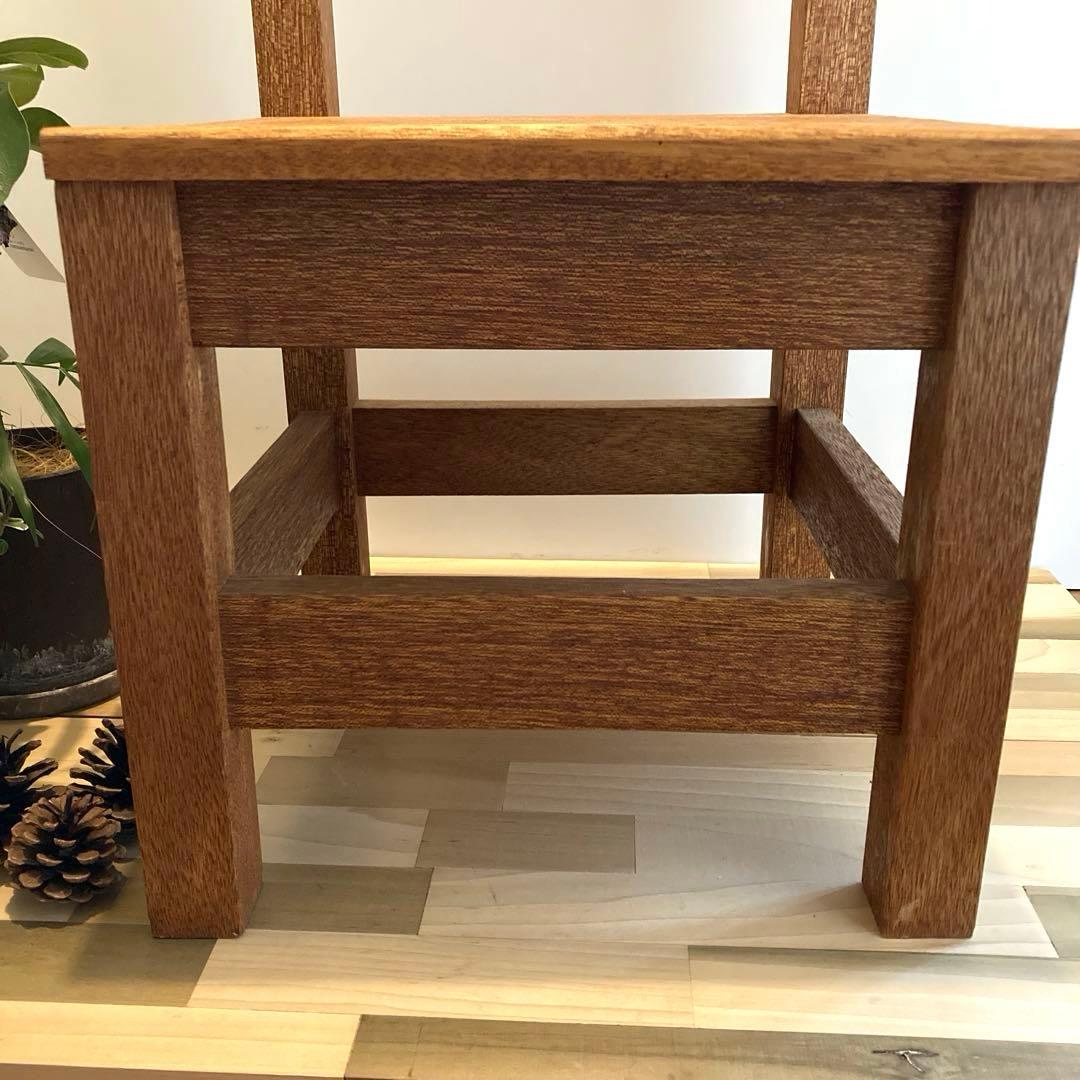 カントリー調　ナチュラルウッドチェア　天然木椅子　背もたれ椅子　ハンドメイド