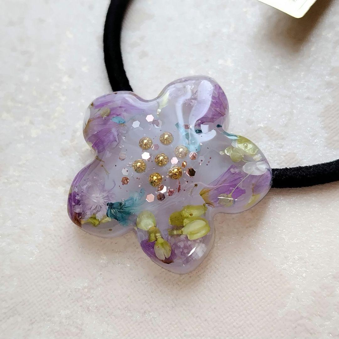 リアルフラワー お花可愛いレジンヘアゴム