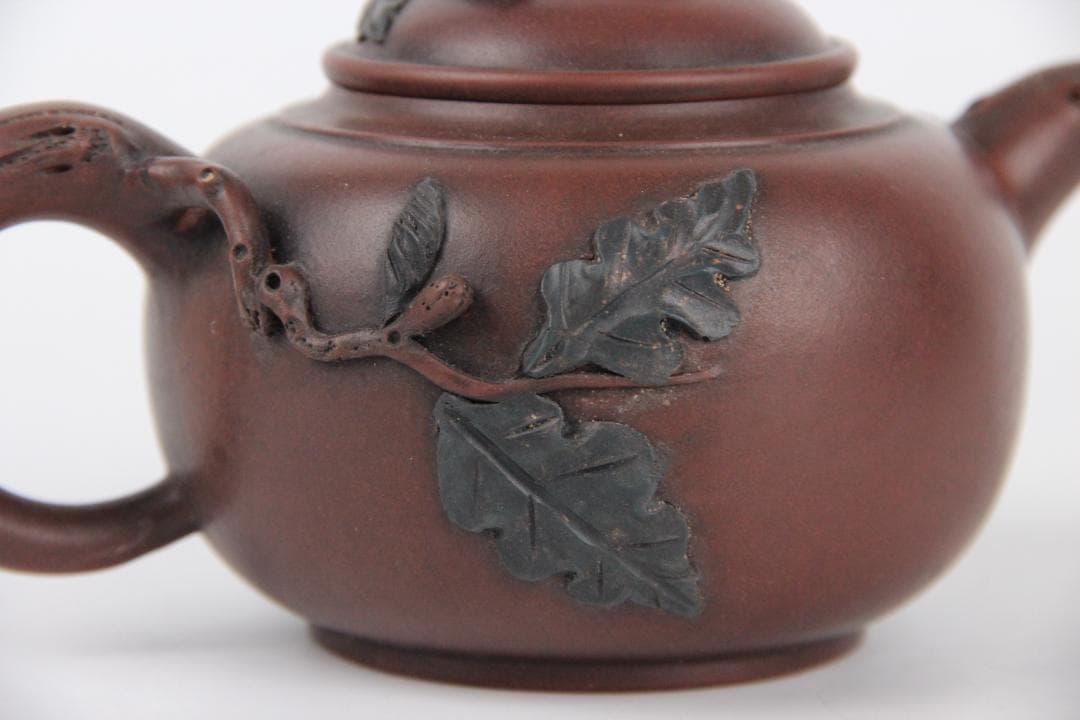 唐物 時代 朱泥 高建芳 銘 紫泥 紫砂壺 宜興 　蓋款 FF01-04