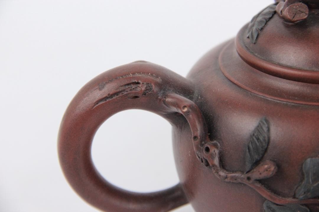 唐物 時代 朱泥 高建芳 銘 紫泥 紫砂壺 宜興 　蓋款 FF01-04