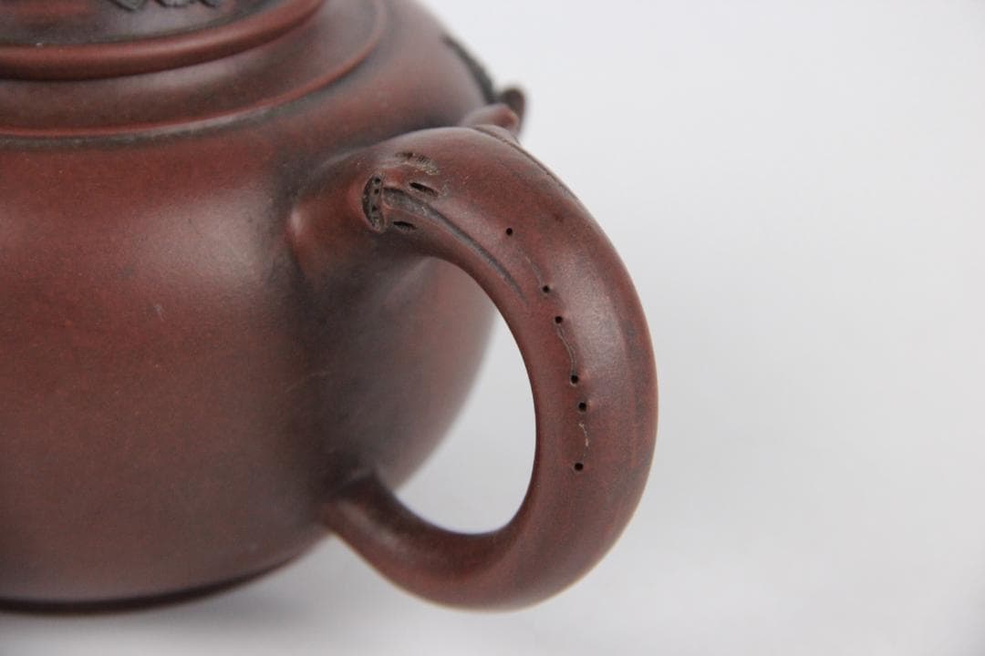 唐物 時代 朱泥 高建芳 銘 紫泥 紫砂壺 宜興 　蓋款 FF01-04