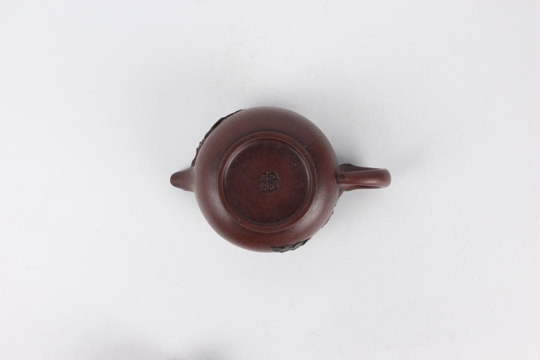 唐物 時代 朱泥 高建芳 銘 紫泥 紫砂壺 宜興 　蓋款 FF01-04