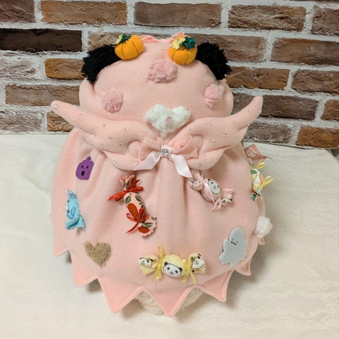 ２歳シャン♡ハロウィンコスチューム♡天使のハート♡のピンクおばけシャン♡