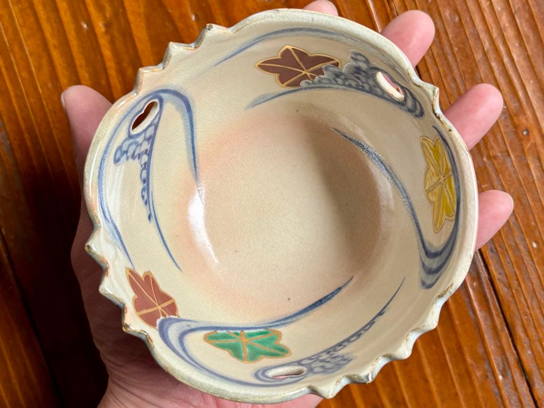 全12客 加賀瑞山 乾山写 色絵龍田川文 向付 共箱