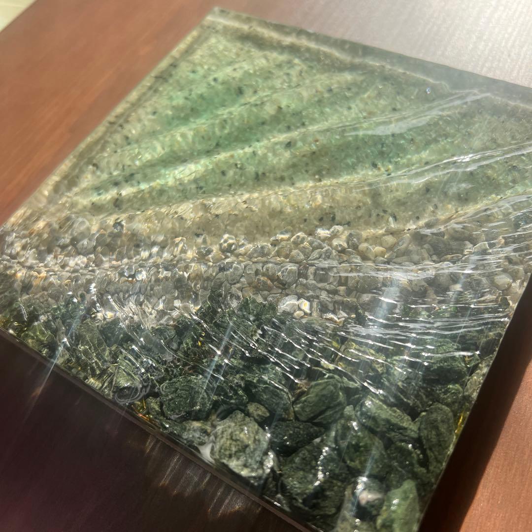 【レジンアート】波紋アート／せせらぎ／15cmスクエア／枠なし