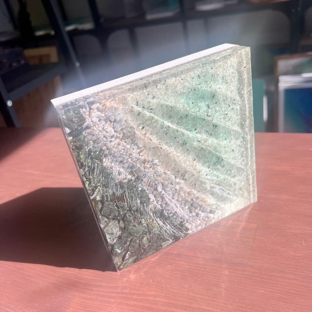 【レジンアート】波紋アート／せせらぎ／15cmスクエア／枠なし