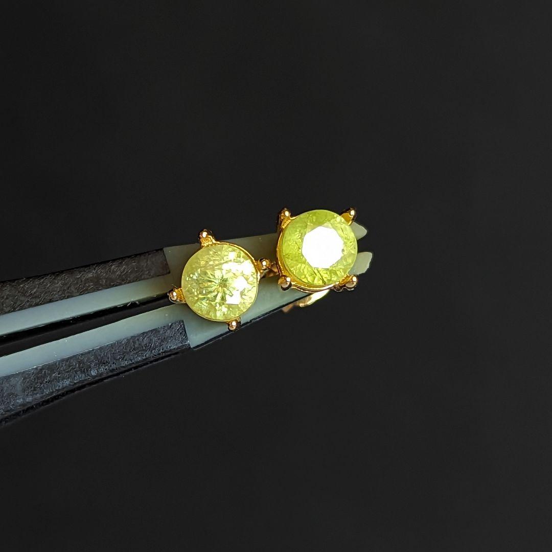 ST010✴18kgp スフェーン ファセットカット ピアス