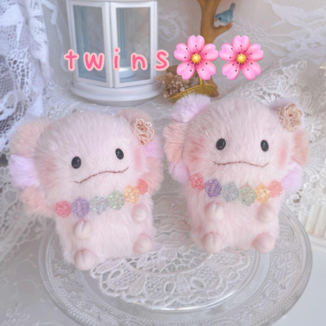 New ★ハンドメイドぬいぐるみ★ こんぺいとうちゃん☆ 桜ウーパールーパー②
