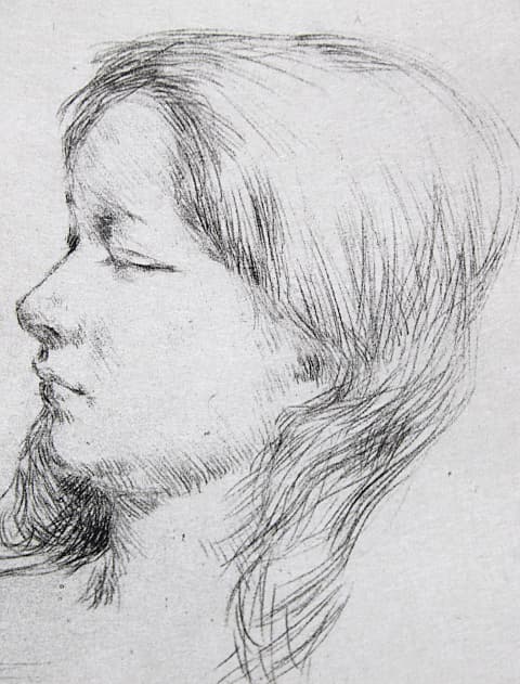 中山忠彦 【女の顔】 1981年 ドライポイント