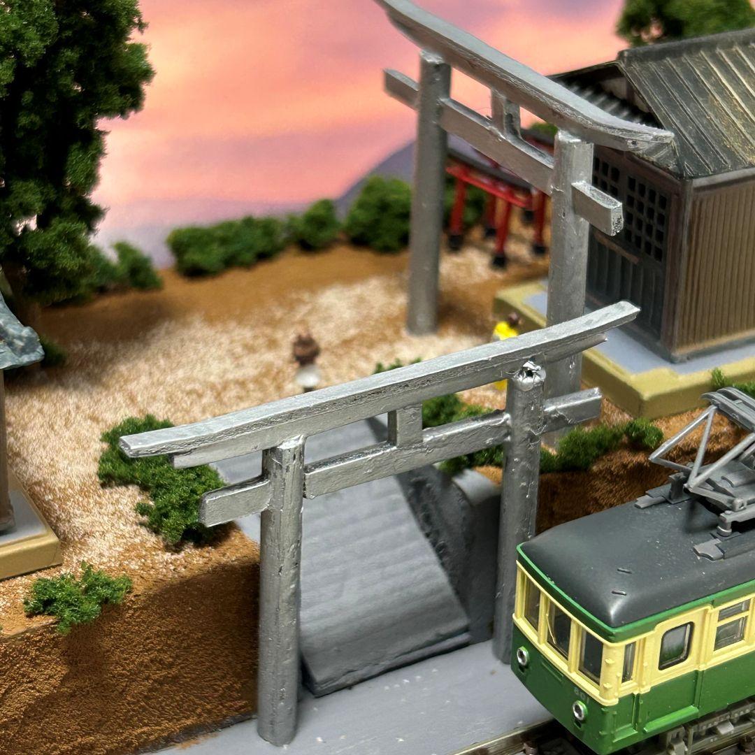 おやまかわ様ご予約品　江ノ電 江の島腰越 こゆるぎ神社 鉄道ジオラマ　Nゲージ