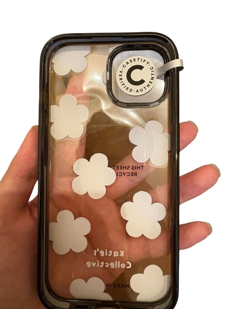♦︎ CASETiFY iPhone 15 インパクトケース Daisy クリア黒