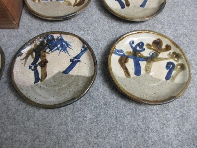 清水六兵衛乾山写し絵変り皿5枚共箱 [B28659]