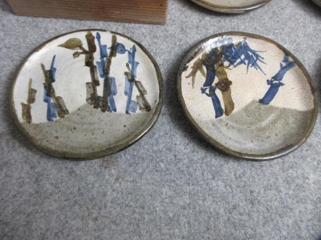 清水六兵衛乾山写し絵変り皿5枚共箱 [B28659]