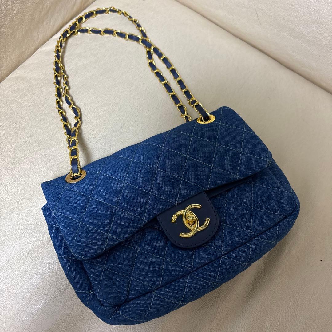 デニムキルティング バッグ