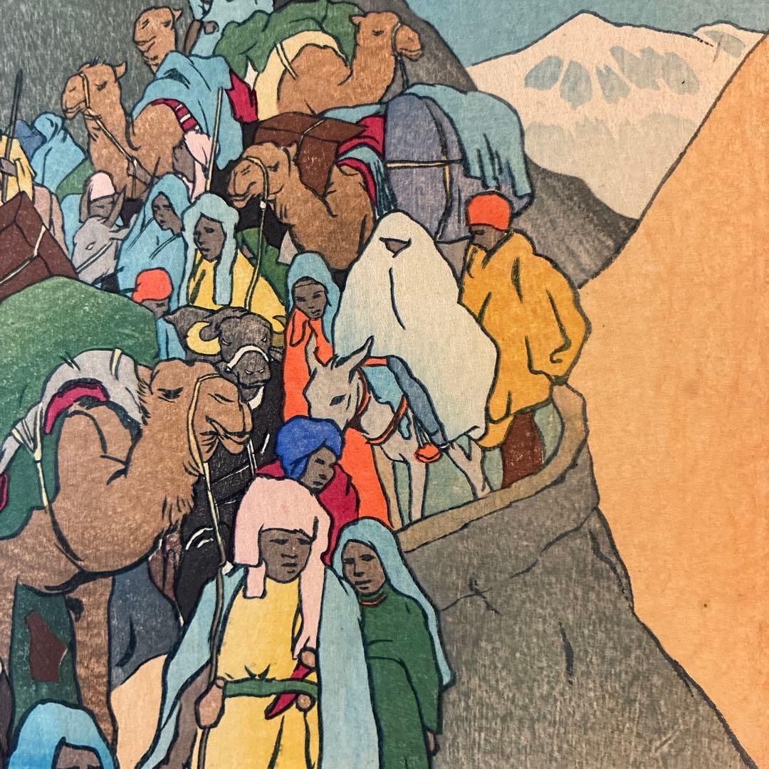 木版画 Khyber 1910 Charles van Bunschooten