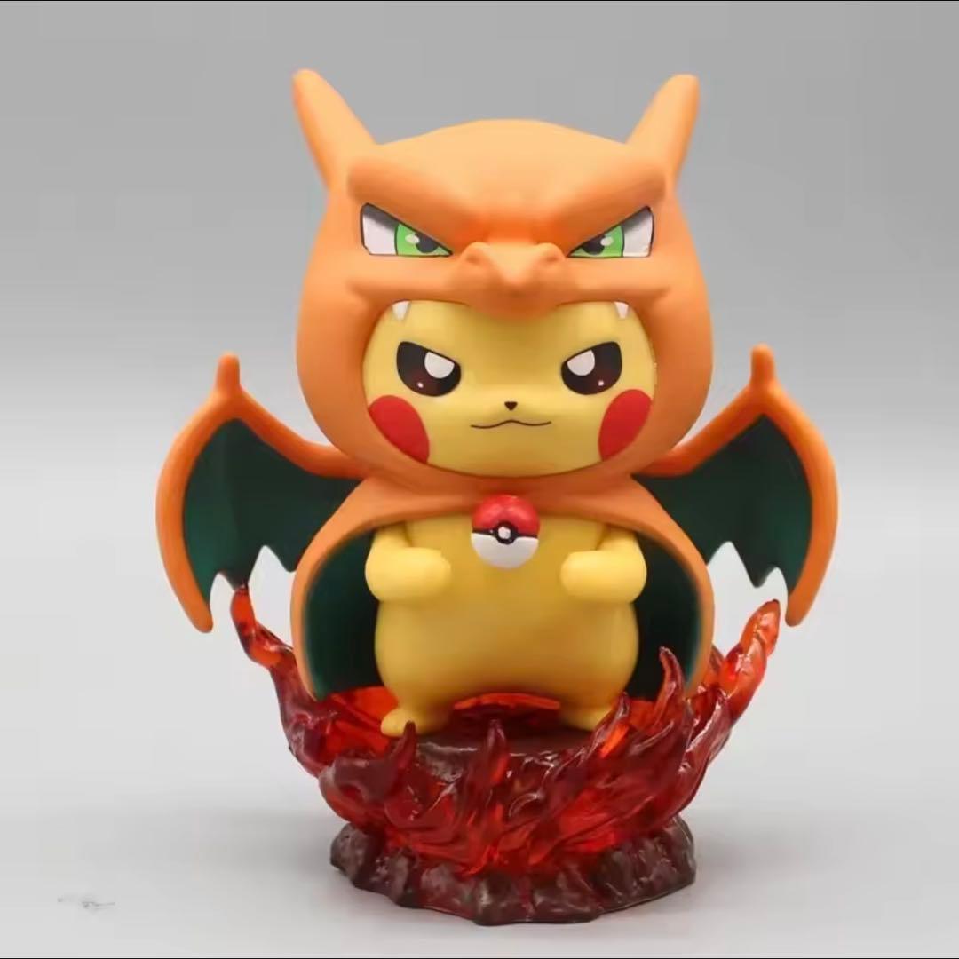 ポケモン ピカチュウ リザードン ゲンガー 着ぐるみ フィギュア 2体セット−