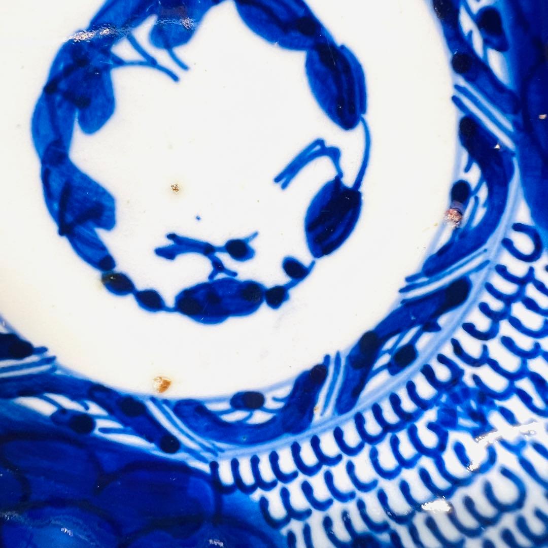 有田焼　古伊万里　染付　深皿　5客　江戸時代　時代物