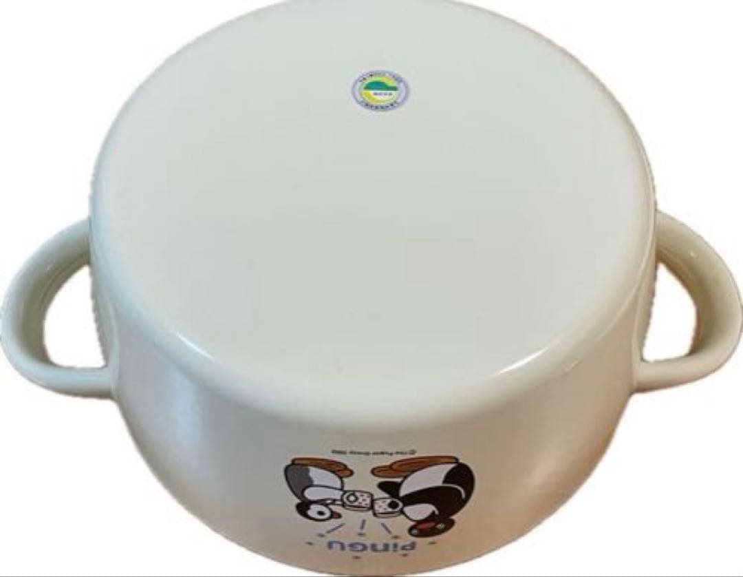 Pingu ピングーとピンガクリーム色ホーロー両手鍋