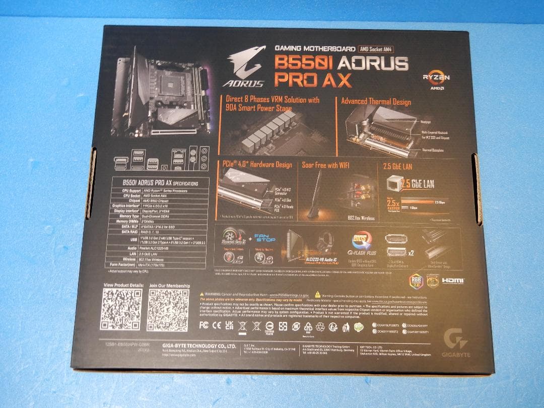 B550I AORUS PRO AX mini-ITX AM4マザーボード
