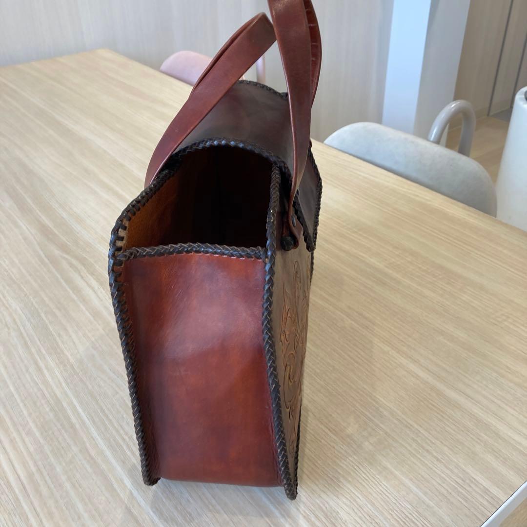 ハンドメイド　本皮　レザークラフト　バッグ