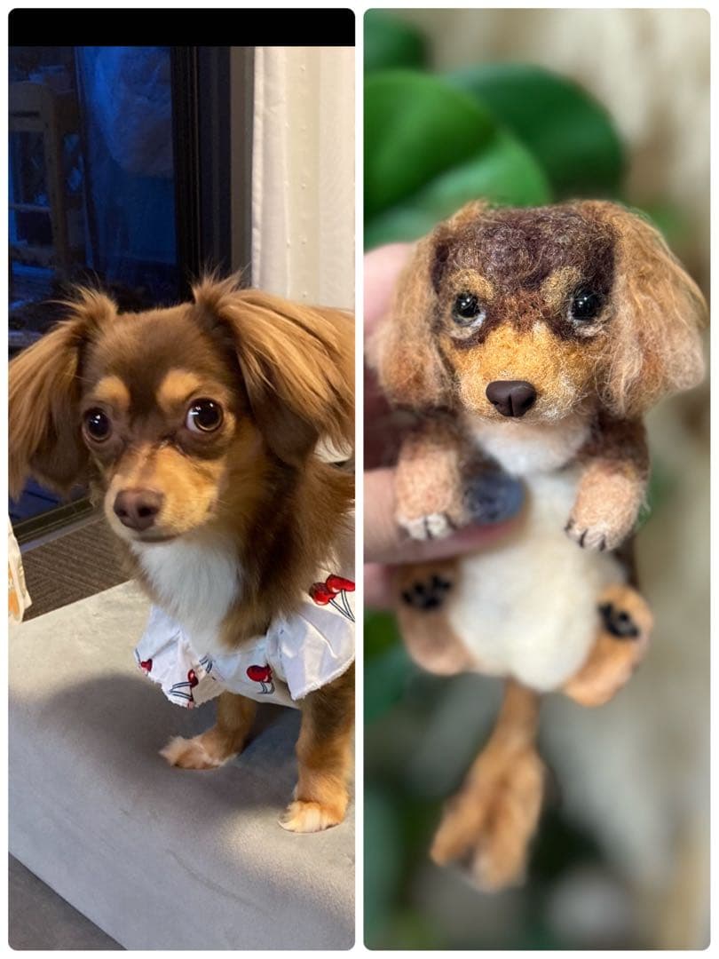 うちの子クリップペット　羊毛フェルト　一緒にお出かけ　プレゼント　ペット