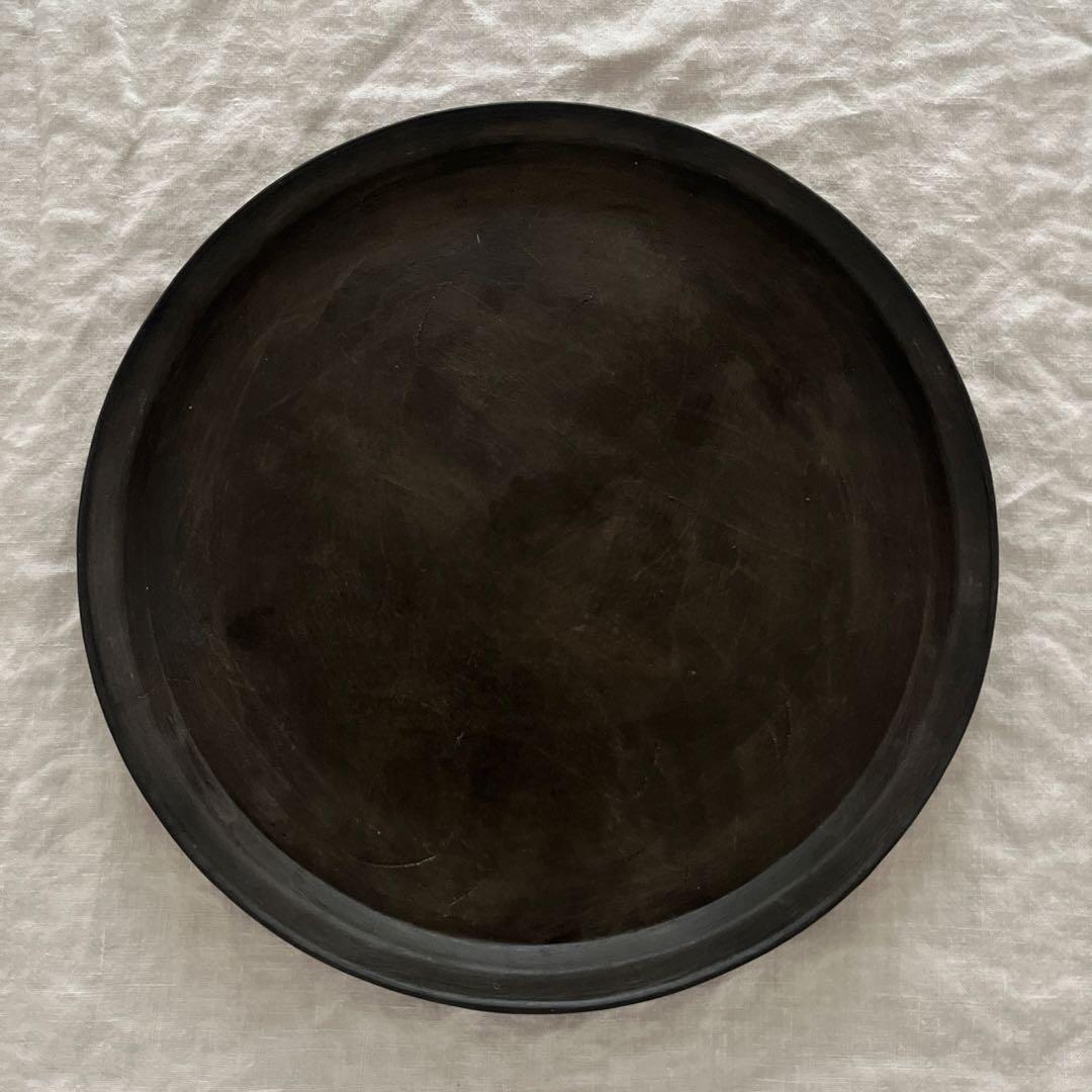 河合竜彦　黒化粧　28㎝　丸皿