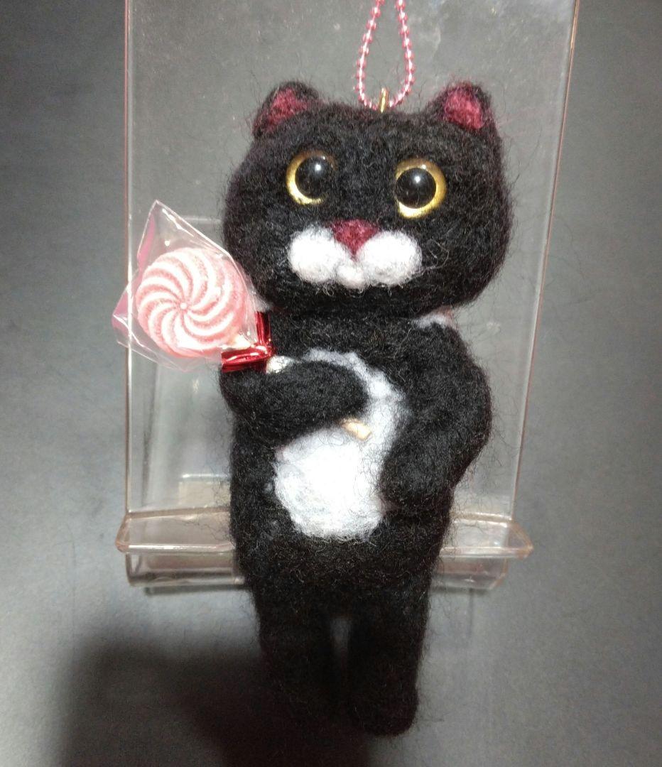 ＊にゃんこ＊黒猫のチャーム＊羊毛フェルトハンドメイド