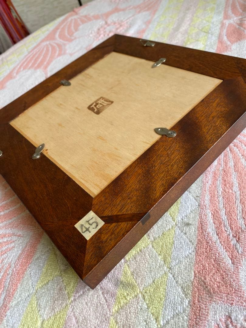 船木研児　スリップウェア　陶板　鳥　額装