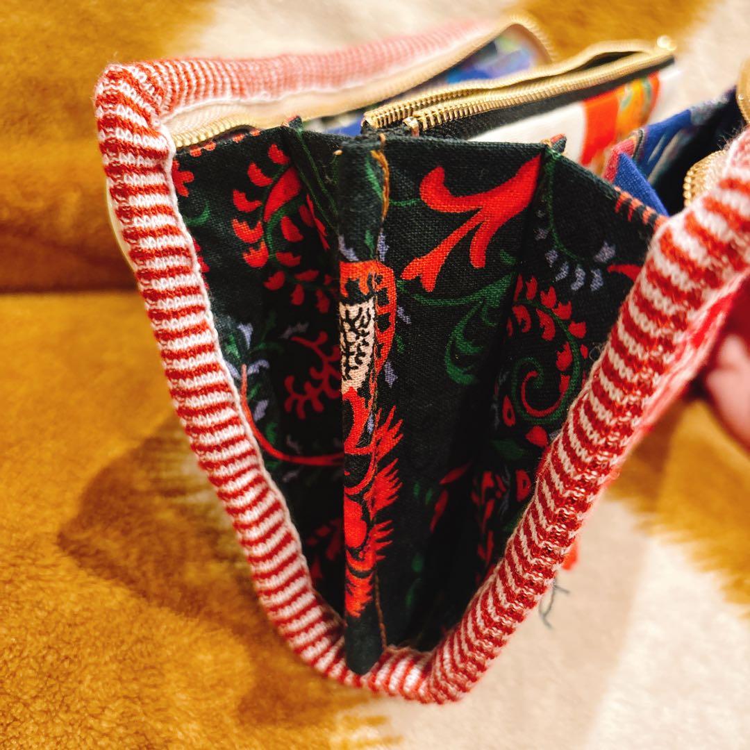 ハンドメイド L字ファスナー 長財布 デニムリメイク フレンチキーホルダー付き♡