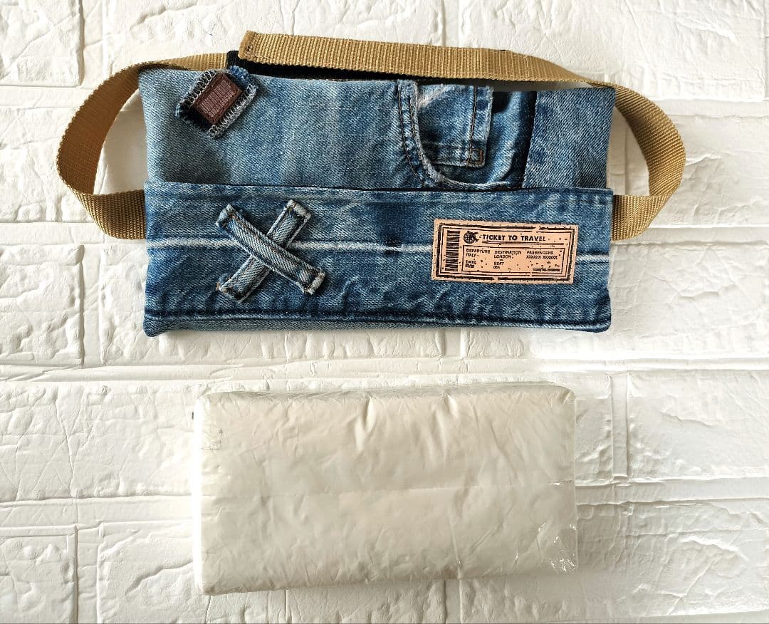 サンバイザー用　ソフトパックティッシュカバー　デニムリメイク