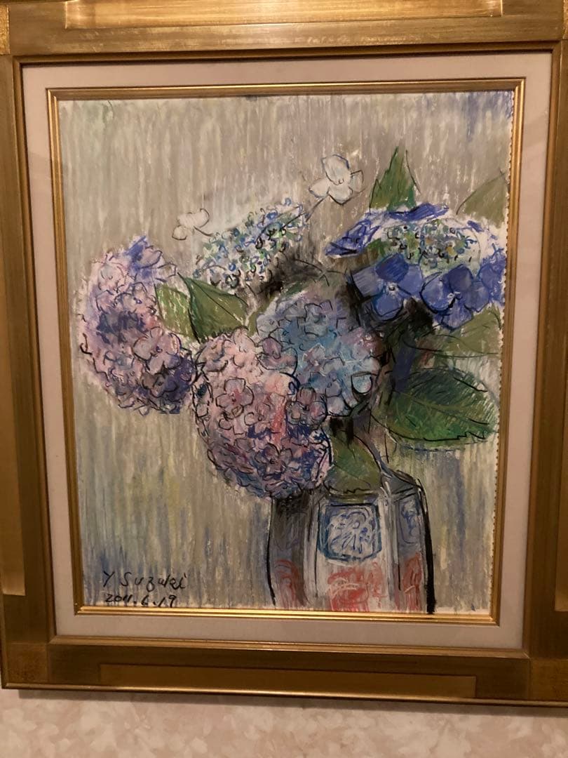 紫陽花パステル画８号