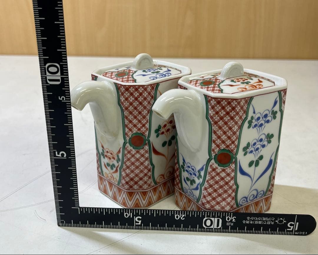 M307 京赤絵盆付調味料セット 和風