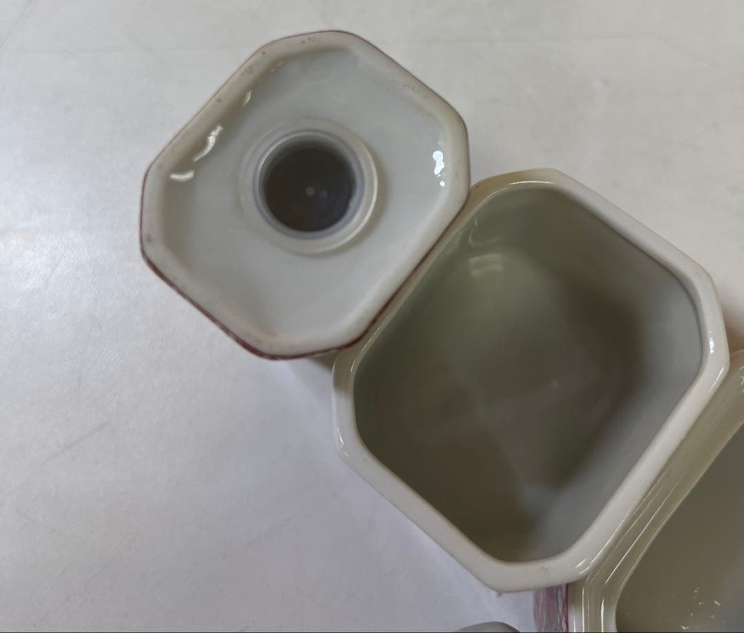 M307 京赤絵盆付調味料セット 和風