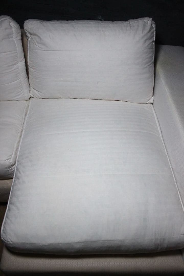 首都圏送無料〜Mussi Italy60万総フェザー大型コーナーソファ　ベージュ