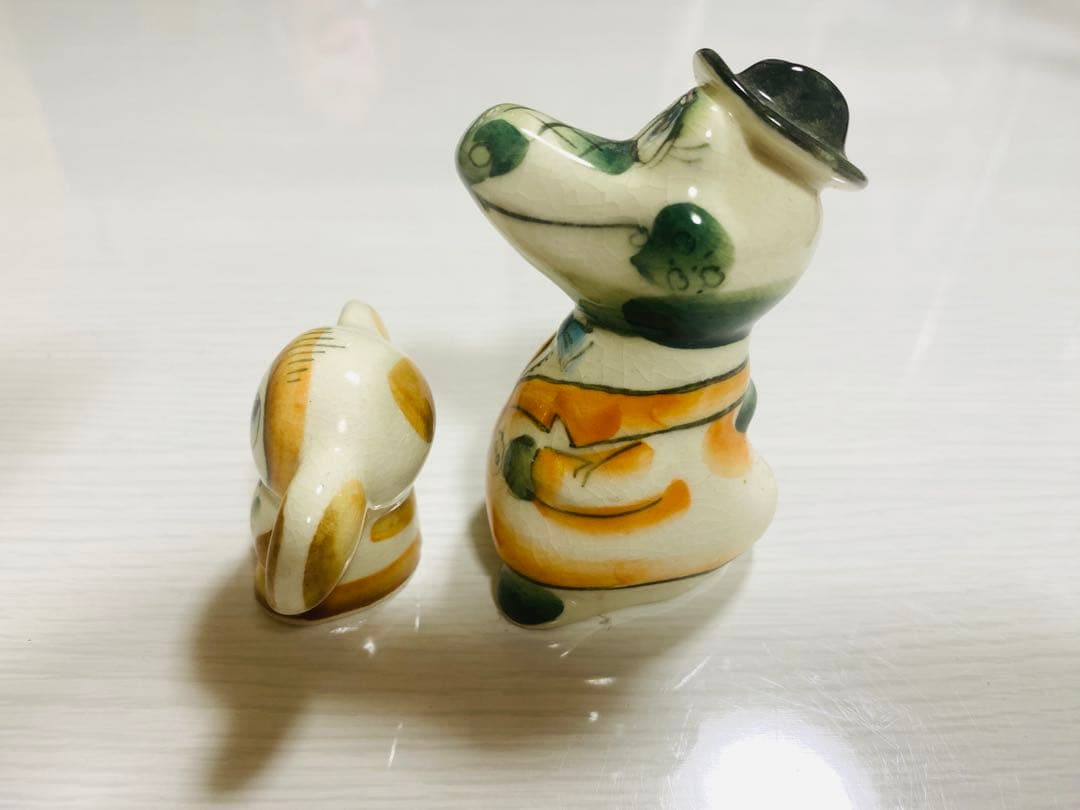 希少品　チェブラーシカ　ゲーナ　陶器製ミニチュアフィギュアセット